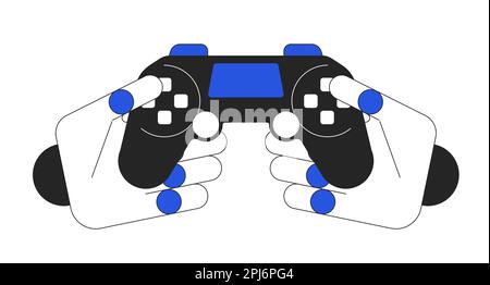 AI in games duo color line concept vector spot illustration Stock Vector
