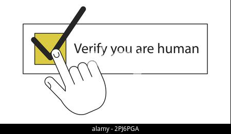 Human verification duo color line concept vector spot illustration Stock Vector