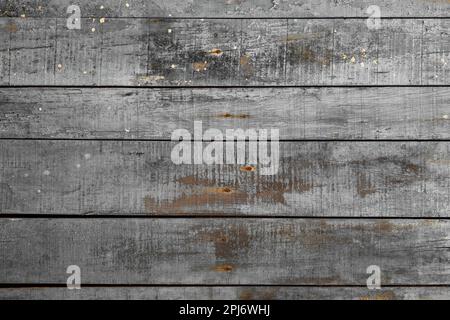 Old grey painted rustic wooden planks wall, distressed  background or texture Stock Photo