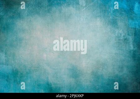 Acrylic painting on canvas, abstract background with blue smudged vignette, grunge texture Stock Photo