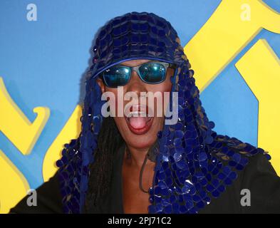 Grace Jones attends the 'Glass Onion: A Knives Out Mystery' at The Royal Festival Hall in London. Stock Photo