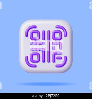3d QR Code Icon Isolated. Stock Vector