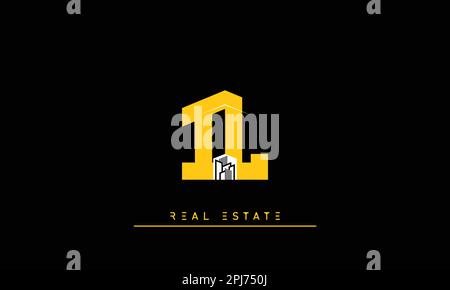 Real Estate letters Initials Monogram logo IL , LI Stock Vector