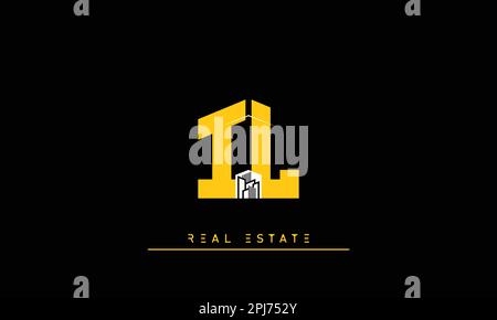 Real Estate letters Initials Monogram logo IL , LI Stock Vector
