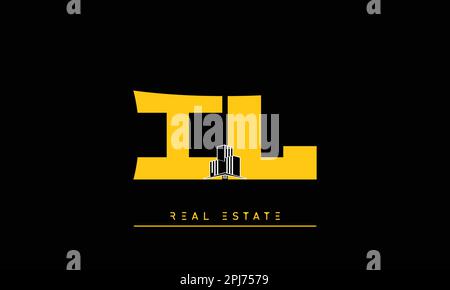 Real Estate letters Initials Monogram logo IL , LI Stock Vector