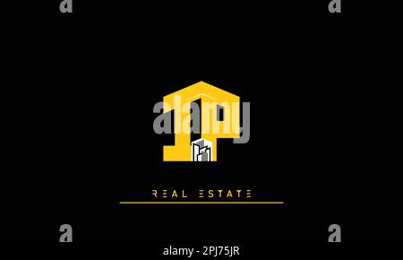 Real Estate letters Initials Monogram logo IP , PI Stock Vector