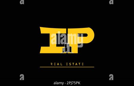 Real Estate letters Initials Monogram logo IP , PI Stock Vector