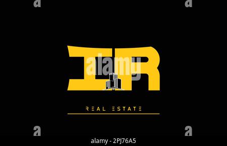 Real Estate letters Initials Monogram logo IR , RI Stock Vector