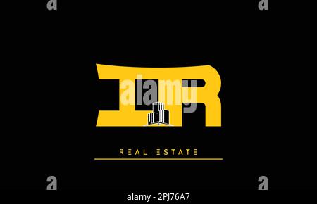 Real Estate letters Initials Monogram logo IR , RI Stock Vector