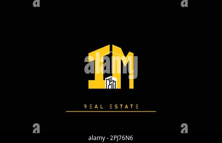 Real Estate letters Initials Monogram logo IM , MI Stock Vector