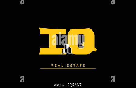 Real Estate letters Initials Monogram logo IQ , QI Stock Vector