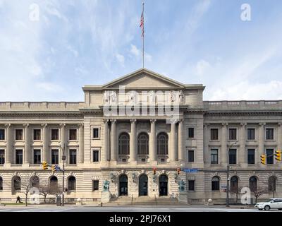 The Cuyahoga County Courthouse was opened in 1912 and was listed on the National Register of Historic Places in 1975. Stock Photo