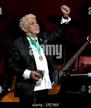March 30, 2023, New York City, New York, USA: Musician MONTY ALEXANDER performs during the Jazz Foundation of America's annual A Great Night in Harlem gala concert held at the Apollo Theater (Credit Image: © Nancy Kaszerman/ZUMA Press Wire) EDITORIAL USAGE ONLY! Not for Commercial USAGE! Stock Photo