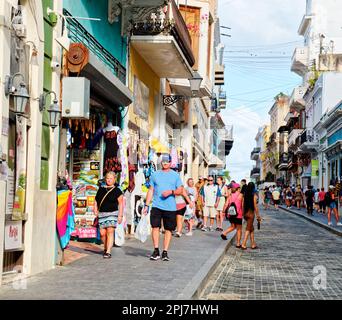 SAN JUAN, PUERTO RICO - February 1, 2023: San Juan serves as a major tourist hub to the rest of the Caribbean. Not only from the Luis Munoz Marin Inte Stock Photo