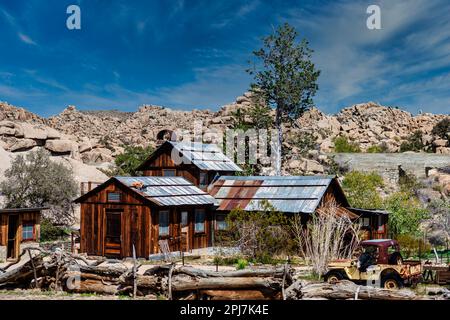 The ruins of abandoned Keys Ranch found in Joshua tree national Park Stock Photo