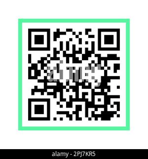 Illustration of QR code on white background Stock Photo
