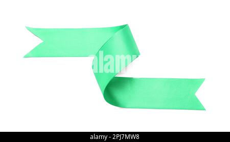Premium Photo  Beautiful dark green ribbon isolated on white top view