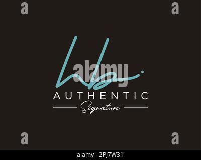 HB Signature Logo Template Vector. Stock Vector