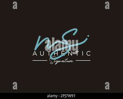 MS Signature Logo Template Vector. Stock Vector