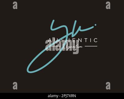 YV Signature Logo Template Vector. Stock Vector