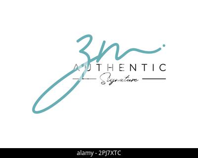 ZM Signature Logo Template Vector. Stock Vector