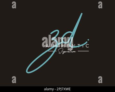 ZD Signature Logo Template Vector. Stock Vector