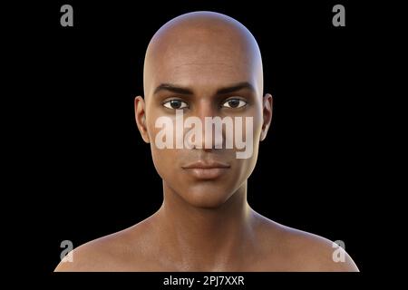 Man without hair, illustration Stock Photo