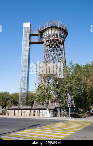 BUKHARA, UZBEKISTAN - SEPTEMBER 11, 2022: Old Shukhov Tower (Bukhara Tower) on a sunny September day Stock Photo