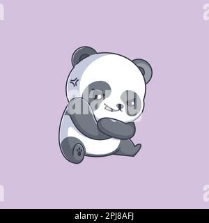 Cute panda angry cartoon design Stock Vector