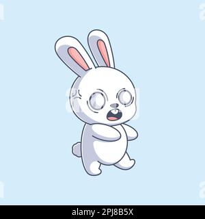 Cute bunny is angry cartoon Stock Vector