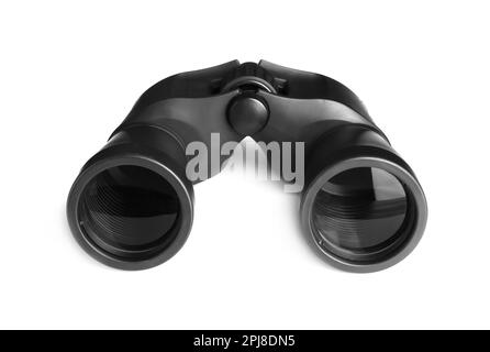 Modern binoculars isolated on white. Optical instrument Stock Photo