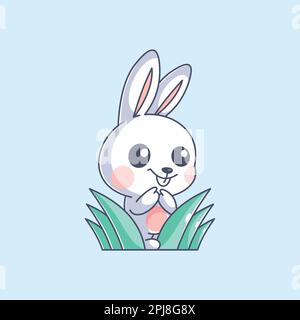 Cute bunny hiding in the grass Stock Vector