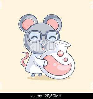 Cute mouse scientist cartoon design Stock Vector