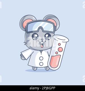 Cute mouse scientist cartoon design Stock Vector