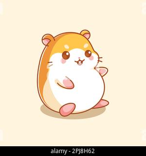 Cute hamster sitting and smiling Stock Vector