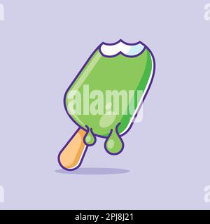 Cute cartoon green popsicle design Stock Vector