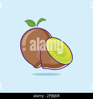 Floating kiwi slice cartoon design Stock Vector