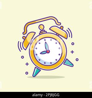 The cute alarm clock that sounds loudly in the morning Stock Vector