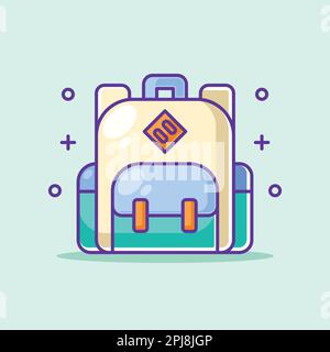Cute school bag backpack cartoon Stock Vector