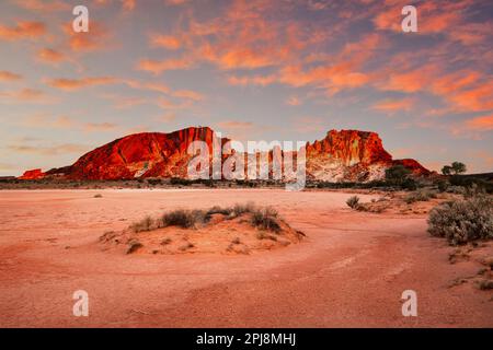 Rock Formation of Rainbow Valley in Central Australia. Stock Photo