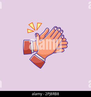 Clapping hands gesture cartoon style Stock Vector