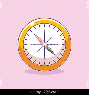 Cartoon style compass illustration design Stock Vector