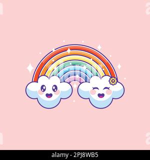 Concept of a colorful rainbow cartoon Stock Vector