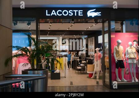 Warshaw, Poland - May 14, 2022: Lacoste fashion store in shopping mall Stock Photo