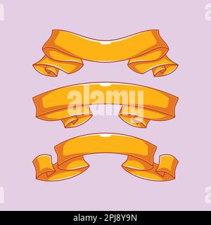 Ribbon set cartoon tattoo vector illustrations for your work logo Stock Vector