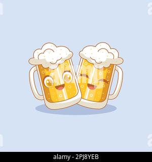 Two glasses of beer party Stock Vector