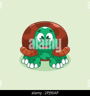 Cute smiling turtle cartoon design Stock Vector