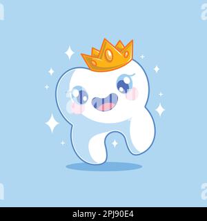 Tooth and royal king cartoon design Stock Vector