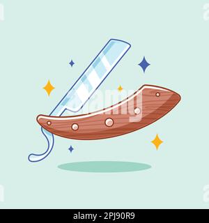 Barbershop razor cartoon style design Stock Vector