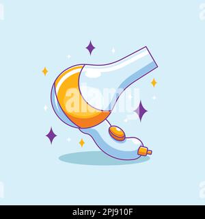 Hair dryer in cartoon style Stock Vector